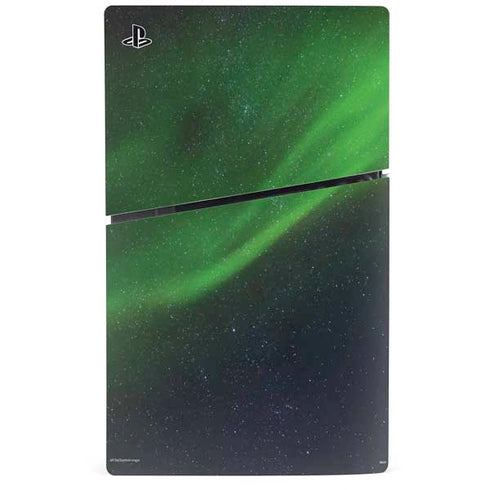 StockTrek Aurora Borealis Dances Above the Arctic Ocean PS5 Slim Digital Edition Console Skin