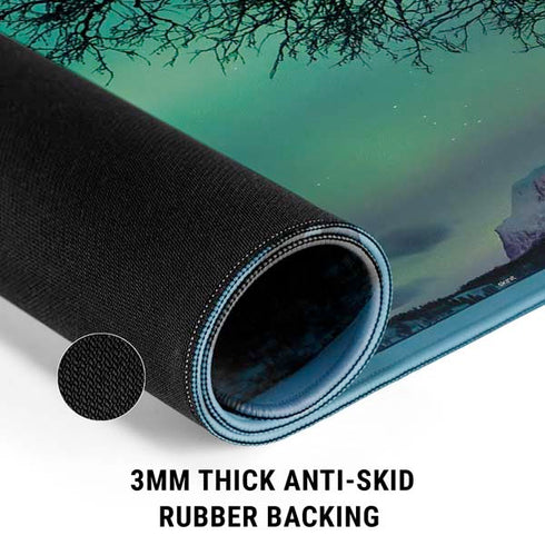 StockTrek Aurora Borealis over a lake in Norway Gaming Mouse Pad