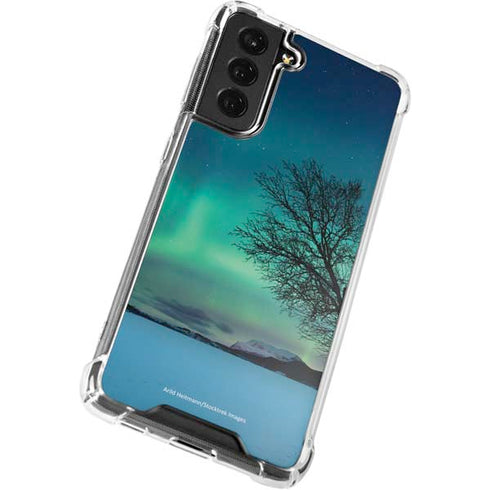 StockTrek Aurora Borealis over a lake in Norway Galaxy S21 FE Clear Case