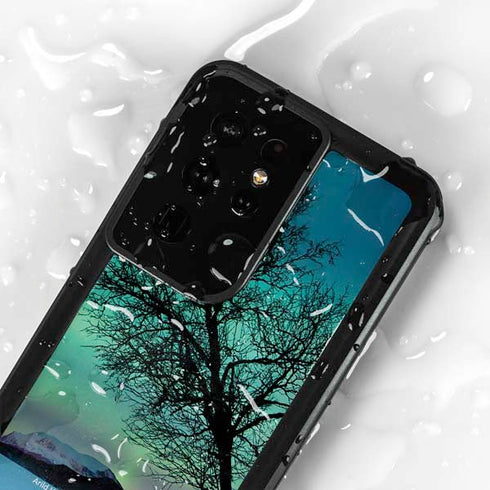 StockTrek Aurora Borealis over a lake in Norway Galaxy S24 Ultra Waterproof Case