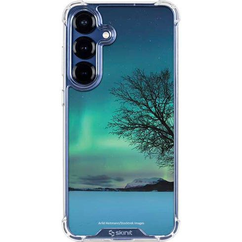 StockTrek Aurora Borealis over a lake in Norway Galaxy S25 Clear Case