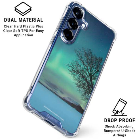 StockTrek Aurora Borealis over a lake in Norway Galaxy S25 Clear Case