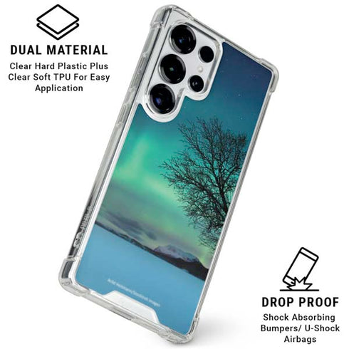 StockTrek Aurora Borealis over a lake in Norway Galaxy S25 Ultra Clear Case