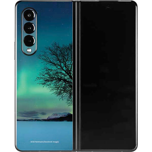 StockTrek Aurora Borealis over a lake in Norway Galaxy Z Fold3 5G Skin