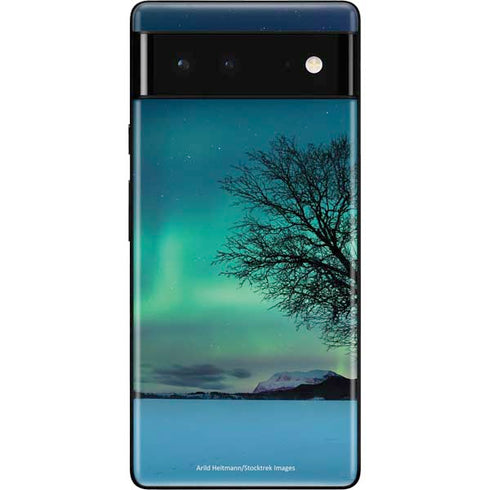 StockTrek Aurora Borealis over a lake in Norway Google Pixel 6 Skin