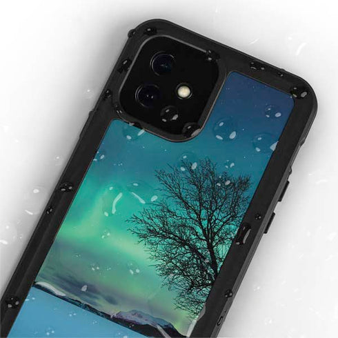 StockTrek Aurora Borealis over a lake in Norway iPhone 12 Mini Waterproof Case