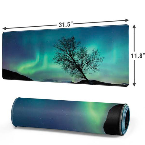 StockTrek Aurora Borealis over a lake in Norway Gaming Mouse Pad