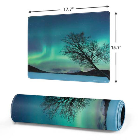 StockTrek Aurora Borealis over a lake in Norway Gaming Mouse Pad