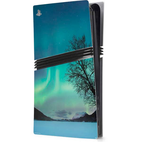 StockTrek Aurora Borealis over a lake in Norway PS5 Pro Console Skin