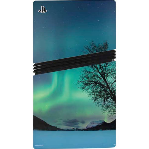 StockTrek Aurora Borealis over a lake in Norway PS5 Pro Console Skin