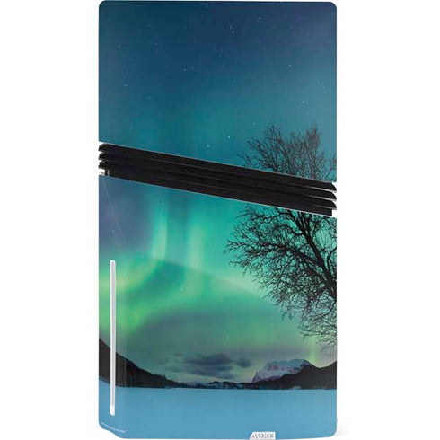 StockTrek Aurora Borealis over a lake in Norway PS5 Pro Disk Console Skin