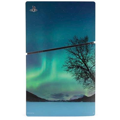 StockTrek Aurora Borealis over a lake in Norway PS5 Slim Digital Edition Bundle Skin