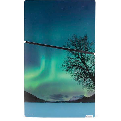 StockTrek Aurora Borealis over a lake in Norway PS5 Slim Digital Edition Console Skin