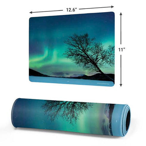 StockTrek Aurora Borealis over a lake in Norway Gaming Mouse Pad