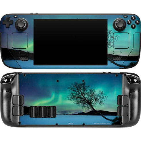 StockTrek Aurora Borealis over a lake in Norway Steam Deck Handheld Gaming Computer OLED Skin