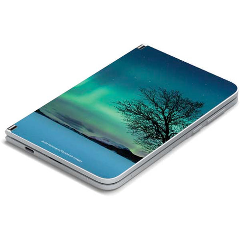 StockTrek Aurora Borealis over a lake in Norway Surface Duo Skin