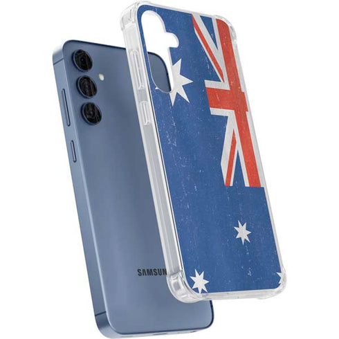 Australia Flag Distressed Galaxy A55 5G Clear Case
