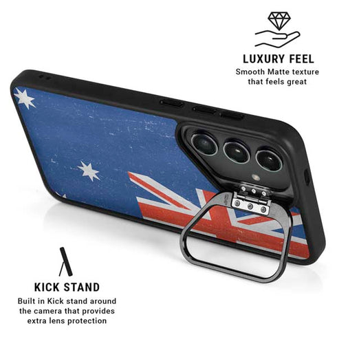 Australia Flag Distressed Galaxy S25 Kickstand Case