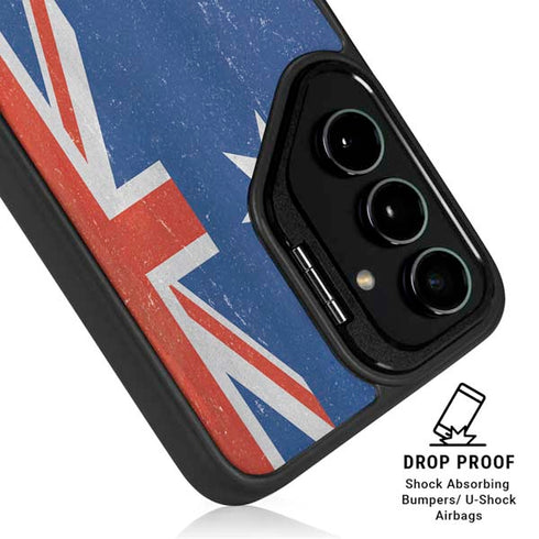 Australia Flag Distressed Galaxy S25 Kickstand Case
