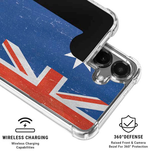 Australia Flag Distressed Galaxy S26 Clear Case