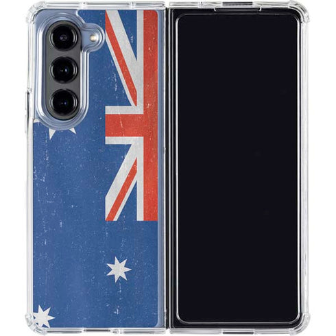 Australia Flag Distressed Galaxy Z Fold5 5G Clear Case