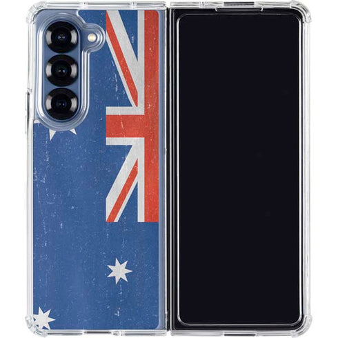 Australia Flag Distressed Galaxy Z Fold7 Clear Case