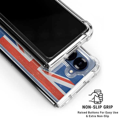 Australia Flag Distressed Galaxy Z Fold7 Clear Case