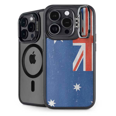 Australia Flag Distressed iPhone 14 Pro Max Kickstand Case