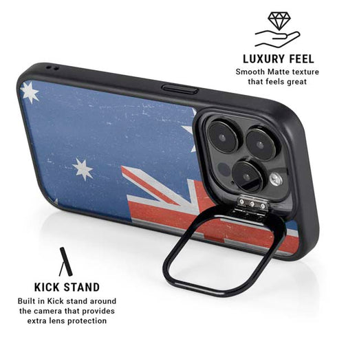 Australia Flag Distressed iPhone 15 Pro Max Kickstand Case