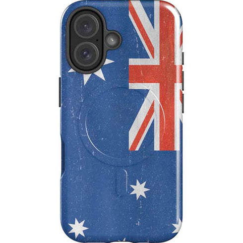 Australia Flag Distressed iPhone 16 Magsafe Impact Case