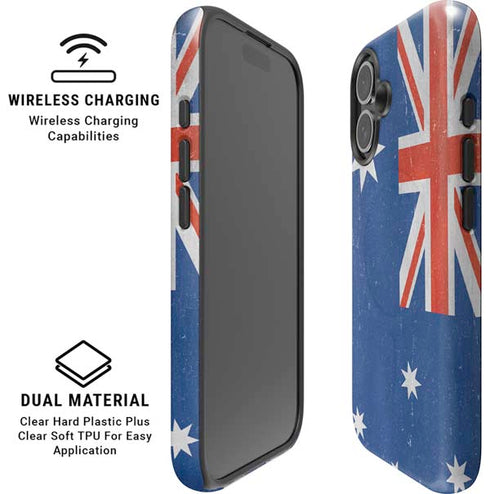 Australia Flag Distressed iPhone 16 Magsafe Impact Case
