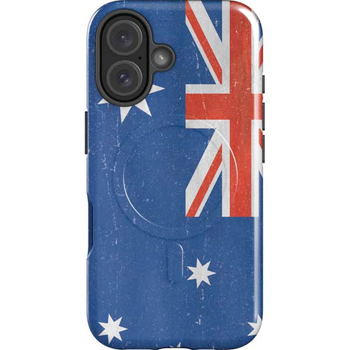 Australia Flag Distressed iPhone 16 Plus Magsafe Impact Case