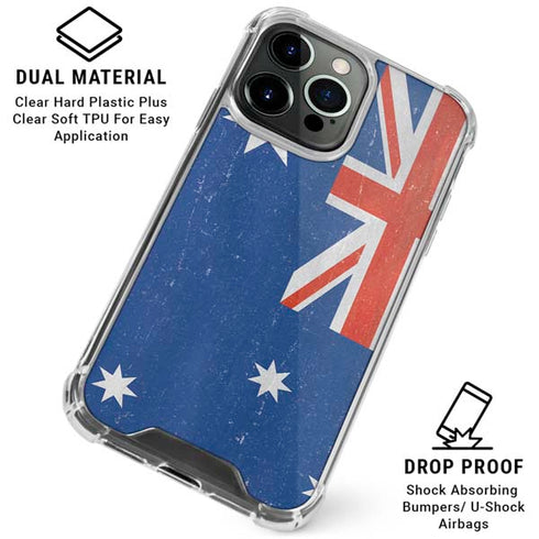 Australia Flag Distressed iPhone 16 Pro Clear Case