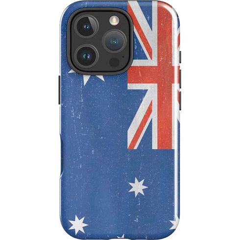 Australia Flag Distressed iPhone 16 Pro Max Impact Case