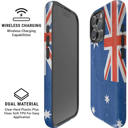 Australia Flag Distressed iPhone 16 Pro Max Magsafe Impact Case
