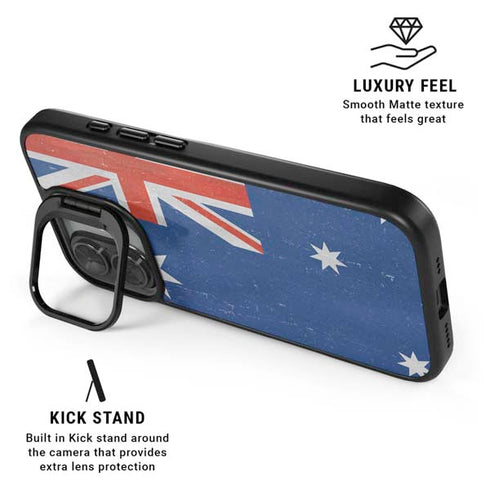 Australia Flag Distressed iPhone 17 Kickstand Case