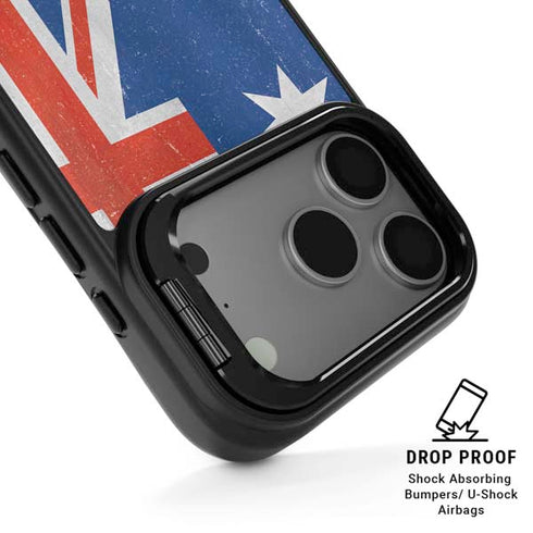 Australia Flag Distressed iPhone 17 Pro Kickstand Case