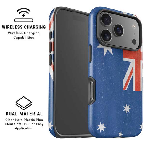 Australia Flag Distressed iPhone 17 Pro Magsafe Impact Case