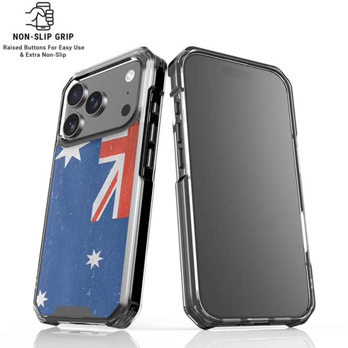 Australia Flag Distressed iPhone 17 Pro Max Clear Case