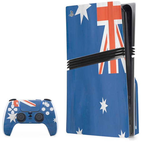 Australia Flag Distressed PS5 Pro Disk Bundle Skin