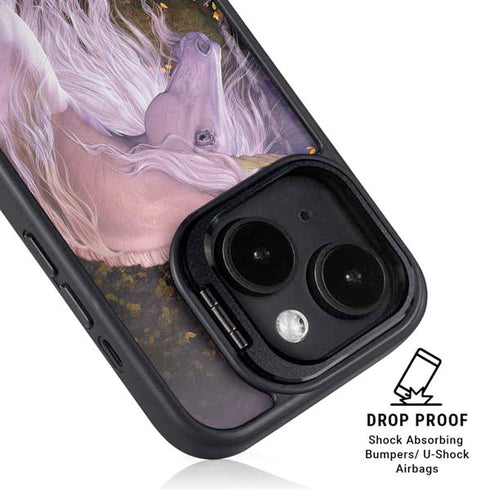 Autumn Glow Unicorn by Laurie Prindle iPhone 15 Plus Kickstand Case