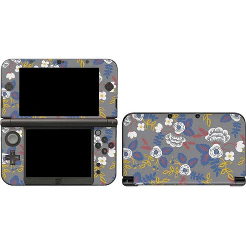 Autumn Grey Floral Nintendo Skins