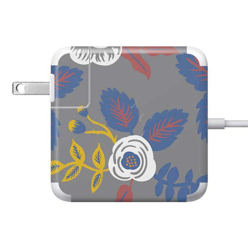 Autumn Grey Floral 85W Power Adapter (15 and 17 inch MacBook Pro Charger) Skin