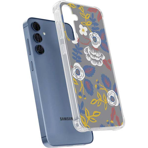 Autumn Grey Floral Galaxy A35 5G Clear Case