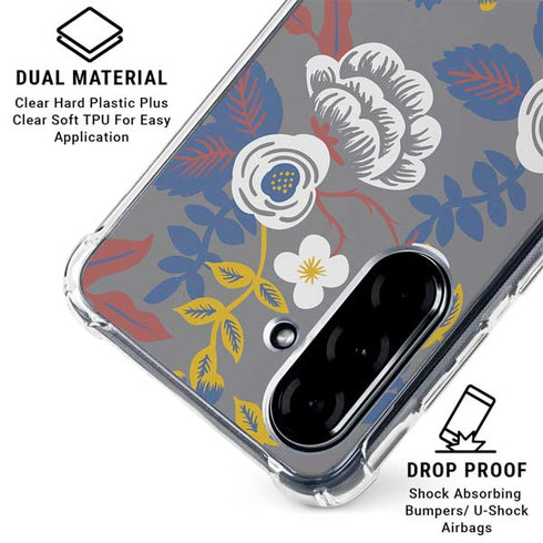 Autumn Grey Floral Galaxy A36 5G Clear Case