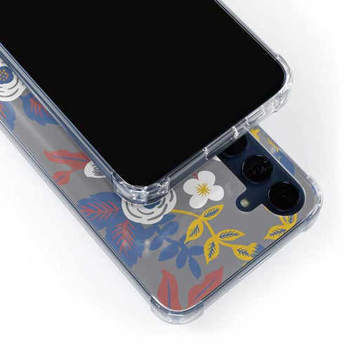 Autumn Grey Floral Galaxy A55 5G Clear Case