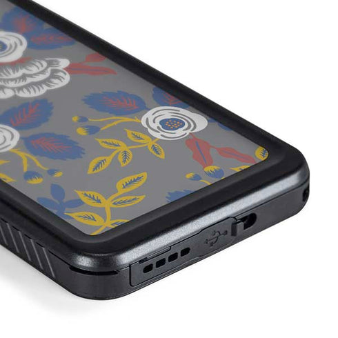 Autumn Grey Floral Galaxy S24 Plus Waterproof Case