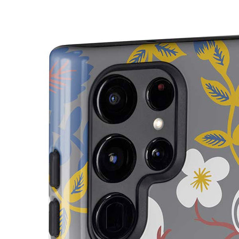 Autumn Grey Floral Galaxy S25 Ultra Impact Case