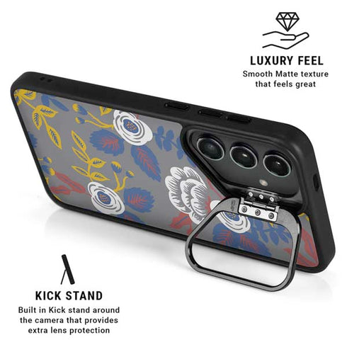 Autumn Grey Floral Galaxy S25 Ultra Kickstand Case