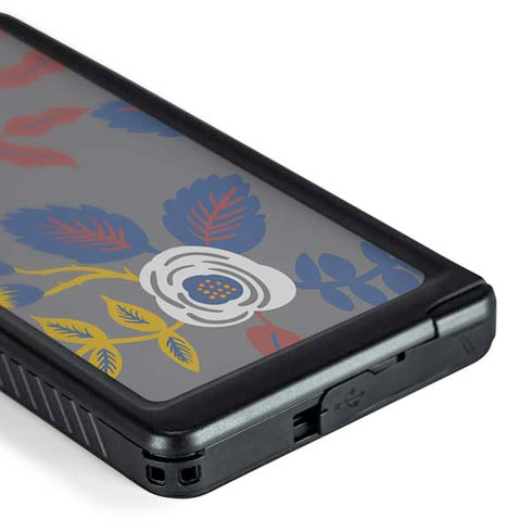 Autumn Grey Floral Galaxy S24 Ultra Waterproof Case